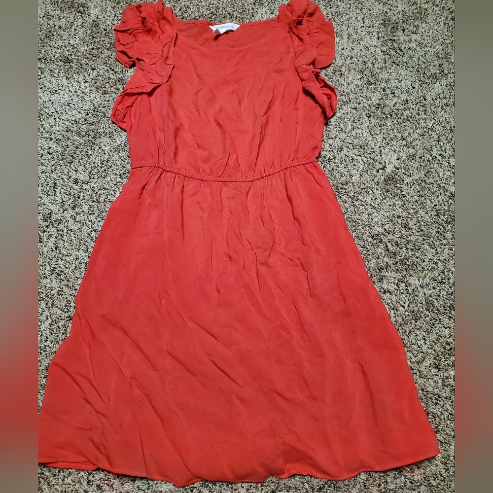 *Size Small* BCBGeneration* Red Dress With Ruffles on Arm Openings*